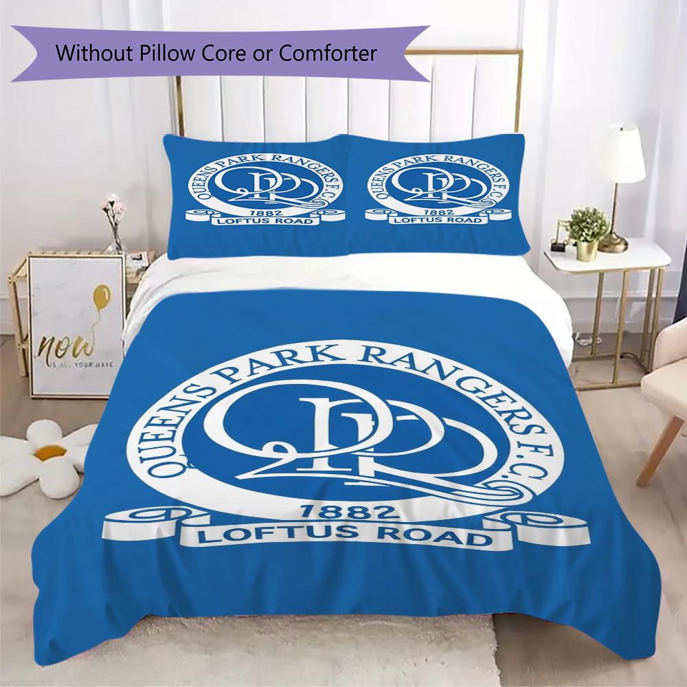 Queens Park Rangers Fc Pattern Bedding Uilt Set Uilt Cover Pillowcase Home Decoration Birthday Gift (1 * Duvet Cover + 2 * Pillowcase Without Core)