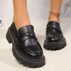Plus Size Loafers Women's 2025 Spring and Fall Women's Shoes Round Toe Platform Casual Single Shoes Women's