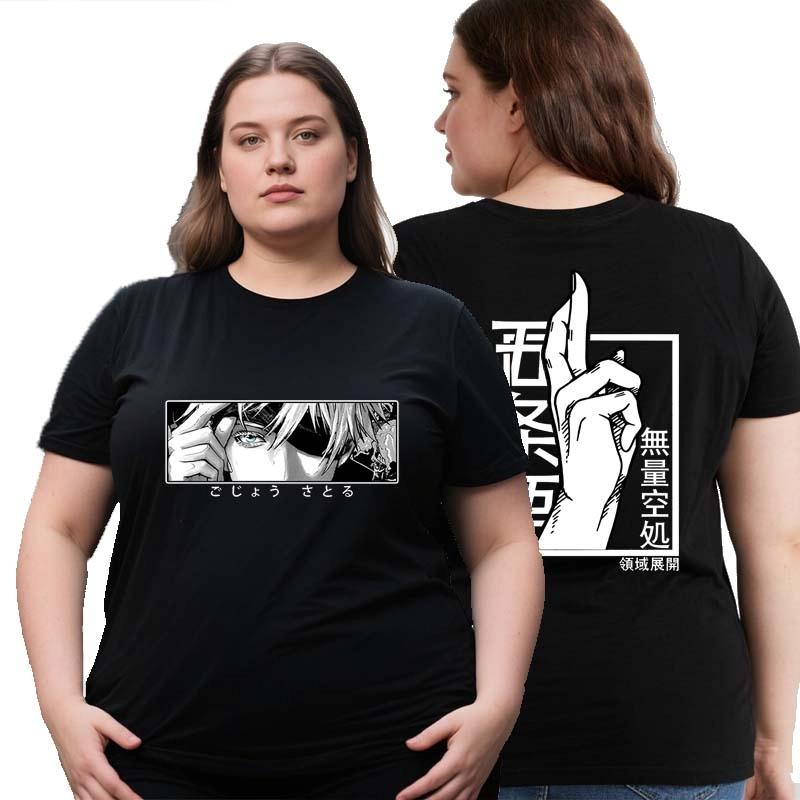 

Plus Size T Shirts Fashion Summer Funny Anime Satoru Gojo Jujutsu Kaisen T Shirt Short Sleeve Sport Casual T Shirt Sport Tops XL чорний