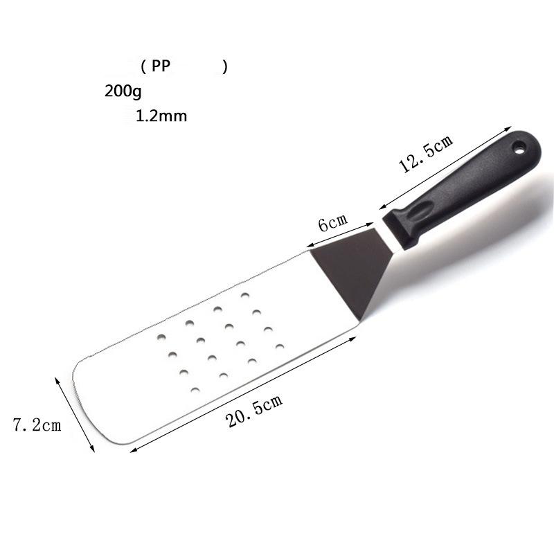 Kitchen Spatula Wooden Handle Grill Turner Stainless Steel Metal Scrape For Pancake Teppanyaki Griddle Cooking Utensil