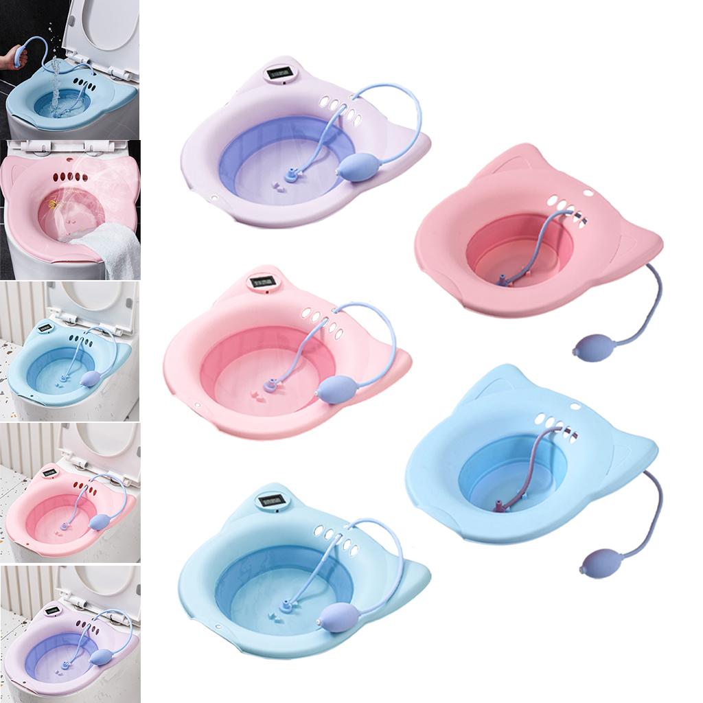 Bath for Toilet Seat Soaking Seat with Hanging Hole Hip Basin Toilet Tub for Elderly
