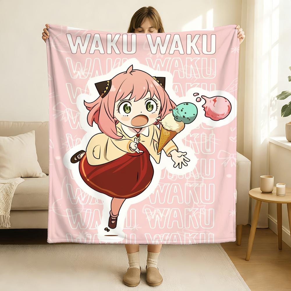 Anime SPY FAMILY Anya Forger Blanket Soft and Skin Friendly For Couch Bed Napping Bedspread All Seasons Comforter