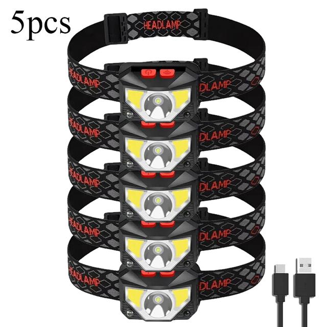 8 Modes Handfress Motion Sensor Powerful LED Headlight headlamp Head Lamp COB Flashlight Torch head light For Camping, fishing