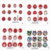 Packung mit 12 natürlichen Holz-Rotkugel-Weihnachtsbaumschmuck Hängedekoration für Baum Wand Feierparty Zubehör