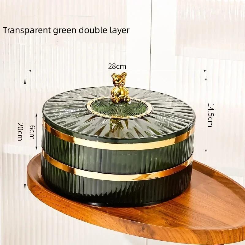 Multi layer Transparent Snacks Box Dust-proof Acrylic Dry Fruit Tray Candy Nut Storage Box Modern Living Room Sundries Container