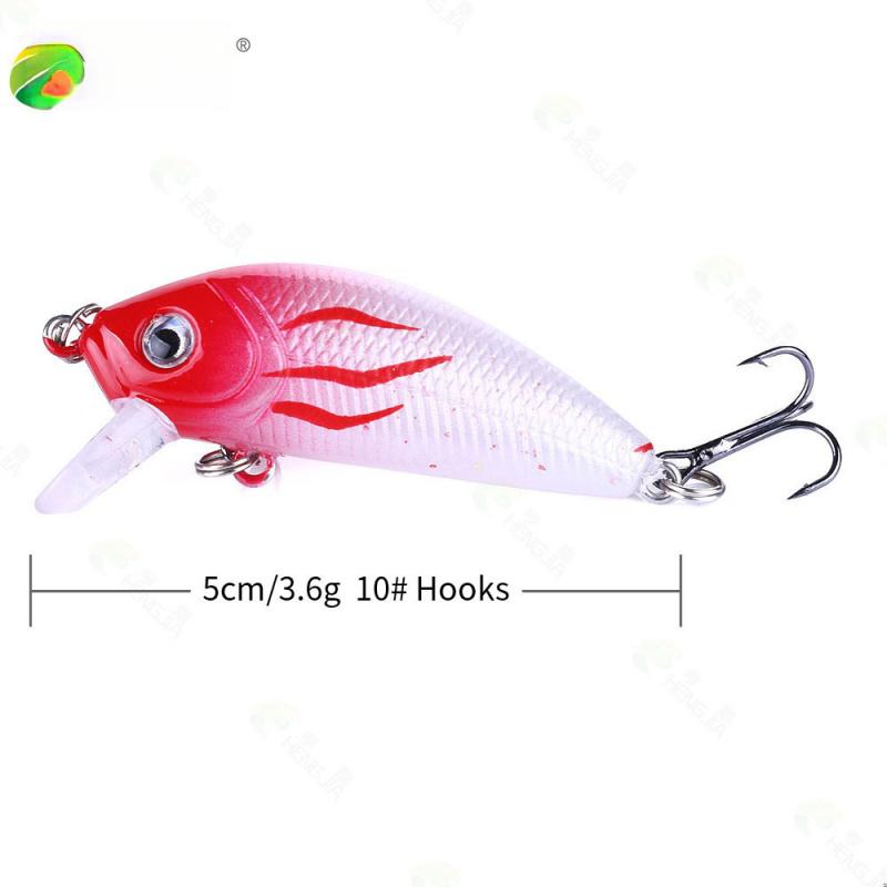 Bassangelköder Minnow5CM3.6GOberflächensystem10Hakenanzahl0.3-0.9MTief tauchender Mini-Hartköder