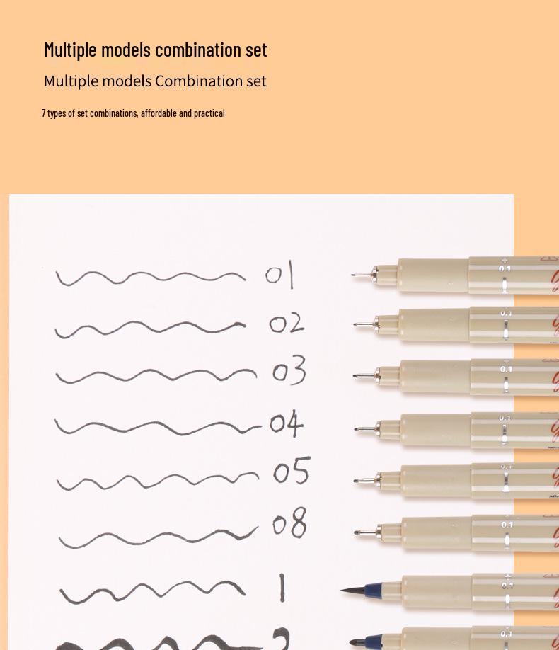 Giorgione Fineliner Kunststift Set - Präzise Umrissstifte & Skizzierstifte mit Pinselspitzen