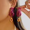 Boho Red Rhinestone Lobster Dangle Earrings For Women Ocean Style Crystal Zircon Animal Drop Earring Summer Beach  Party Jewelry