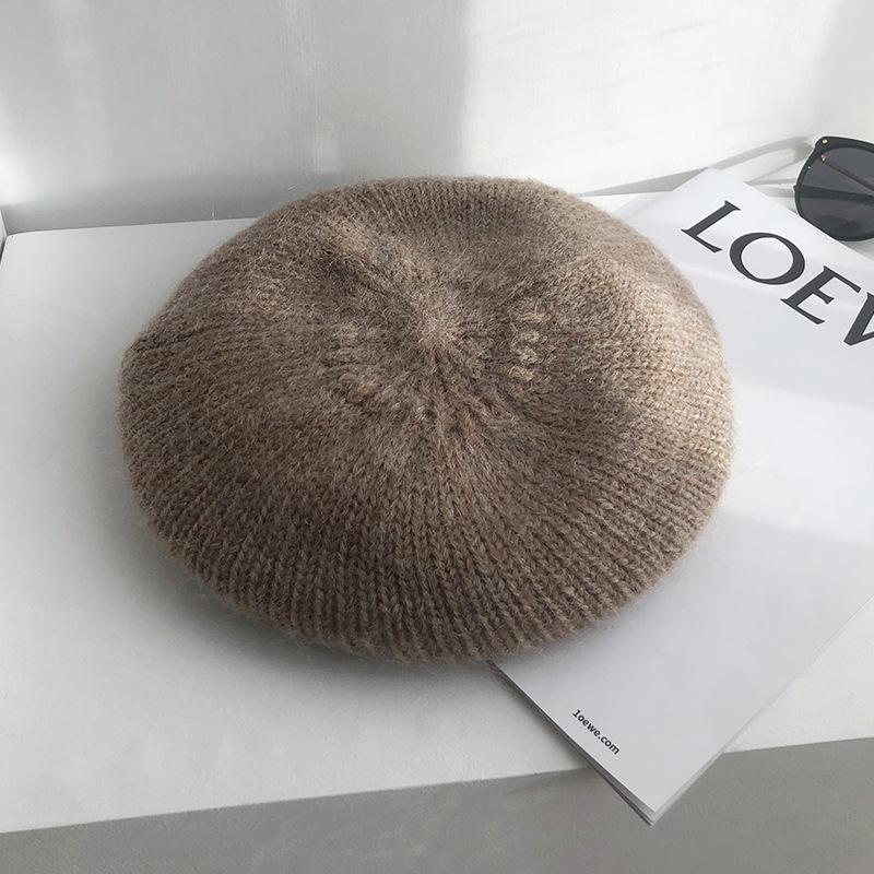 

Осенне-зимняя женская шерстяная беретка в британском ретро-стиле, вязаная кашемировая, литературная, с большим обхватом головы, трендовая adult (56-58cm)