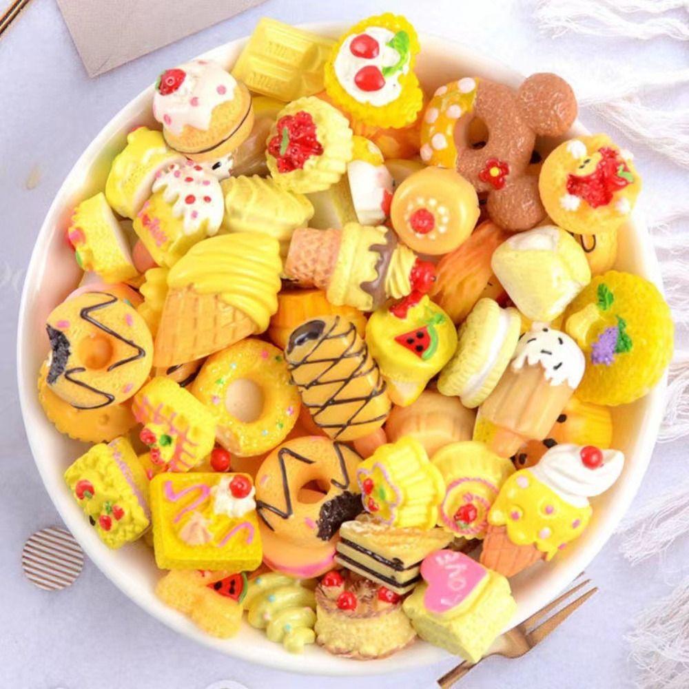 10pcs Flatback for Croc Shoes Accessories Food Bread Series Phone Case Decor  Kids Toy