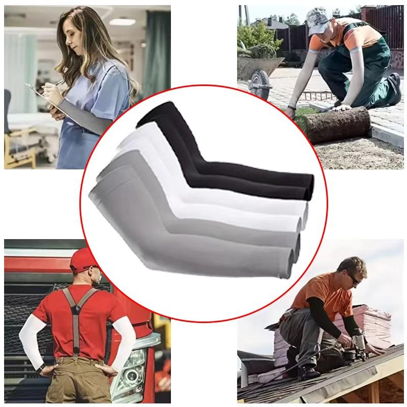 Fashion Sun Ice Silk Arm Sleeves 3 Pairs Unisex Summer UV Protective Breathable for Outdoor Riding Driving Cycling