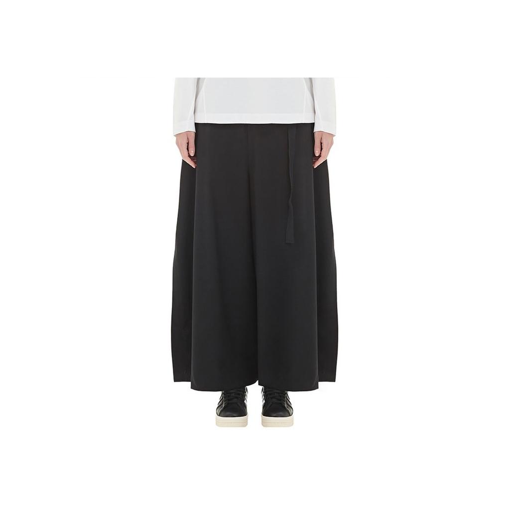 Y-3 Casual Belted Solid Wool Trousers Women Bottoms Black GV2779