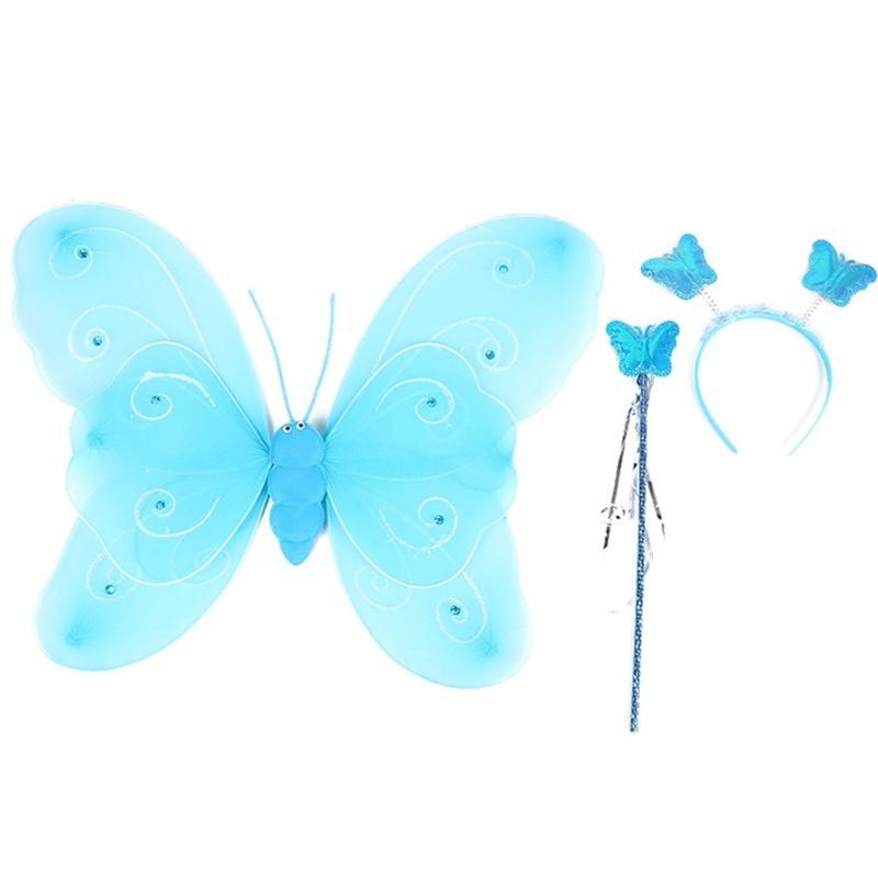 

Performances Fairy Wing for Butterfly Wing Sparkling Angel Wing Dress Up Costume синій
