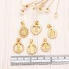 OCESRIO White Crystal Virgin Mary Pendant for Necklace Copper Gold Plated Heart Water Drop Amulet Jewelry Making Supply Pdtb067