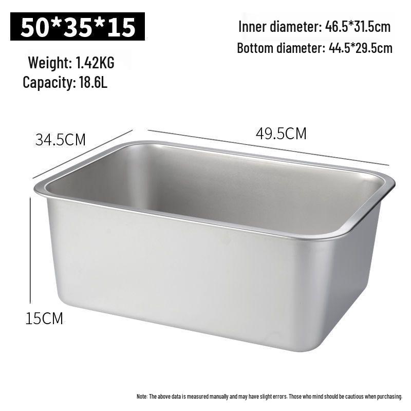 304 Stainless Steel Extra Large Deep Rectangular Self-Service Food Basin with Lid