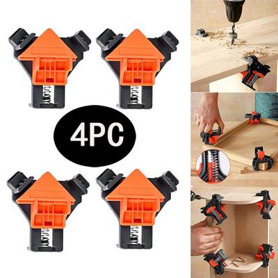 4 Peças Grampo Portátil de Ângulo Reto para Marcenaria Fixação por Mola Marcenaria Localizador de 90 Graus Conjunto de Acessórios para Ferramentas Elétricas