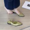 Summer Fashion Pointed Toe Women Sandals Shallow Low Heel Slingbacks Ladies Casual Dress Street Style Shoes
