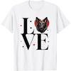 Cute Black German Shepherd Dog Valentine's Day Heart Love T-Shirt