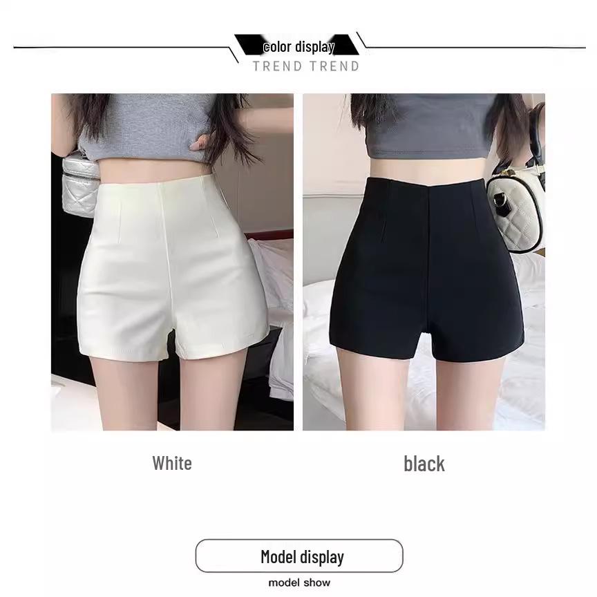 Women's Summer White High Waist A-Line Shorts: Slim, Tight-Fit, Anti-Exposure, Perfect for Small Sizes