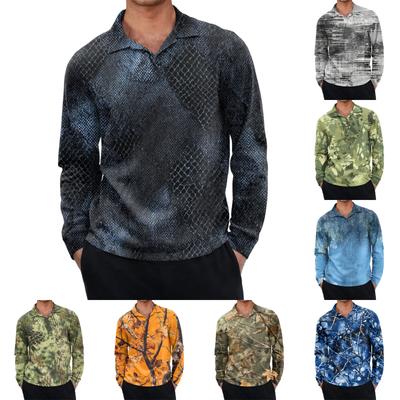 Herren Casual Retro Kleines V-Ausschnitt Langarm Oberteil