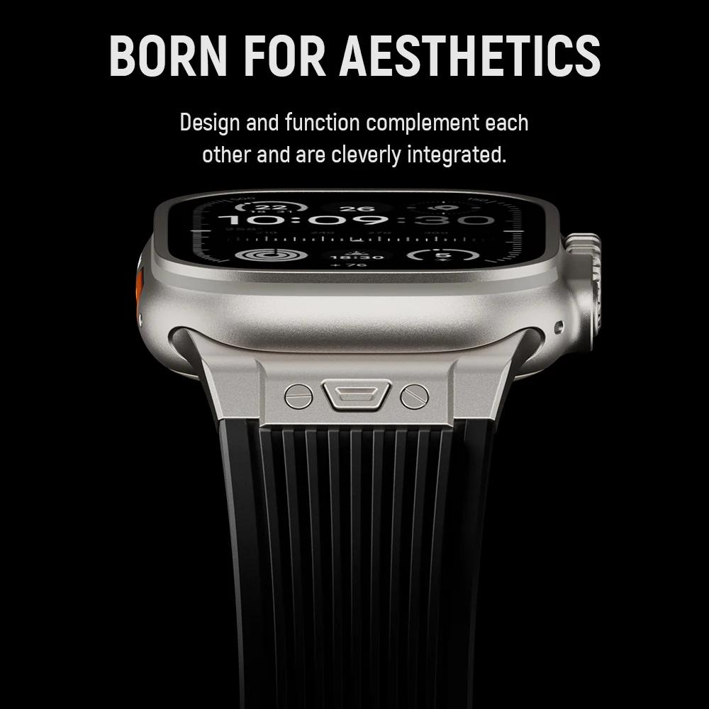 Luxury Strap for Apple Watch Band Ultra 3 49mm Series 11 10 46mm 9 8 7 45mm Sports Silicone Bracelet Belt Iwatch 6 SE 5 44mm