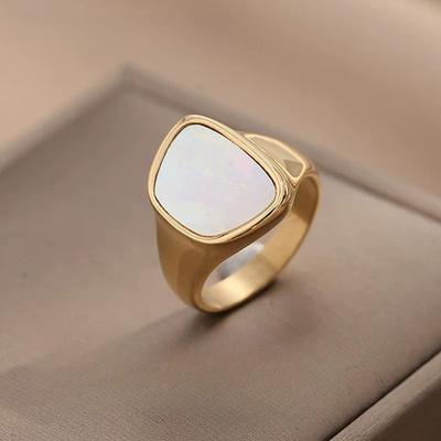 Design Sense Irregular Baiyunbei Ring Women's Simple Niche Fashion High Sense Ring Does Not Fade Jewelry