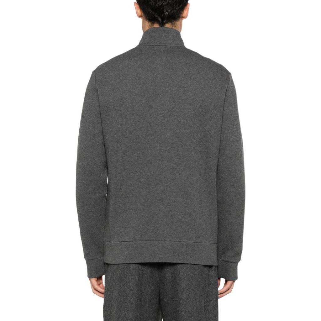 Polo Ralph Lauren Solid Logo Mock Neck Half-Zip Long Sleeve Sweater Men Sweater Gray 710909883-003