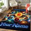 Custom 1Pc Universe Galaxy Flannel Personalized Rug Non Slip Floor Mat Soft Carpet for Living Bedroom Office Home Decor Gift