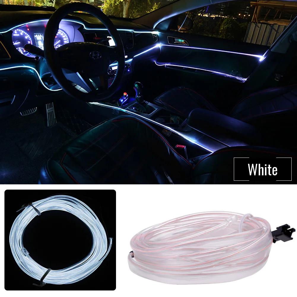 DC 12V Automobil-Atmosphärenlampe Auto Innenbeleuchtung LED-Streifen Dekoration Girlande Drahtseil Röhrenlinie Flexibles Neonlicht