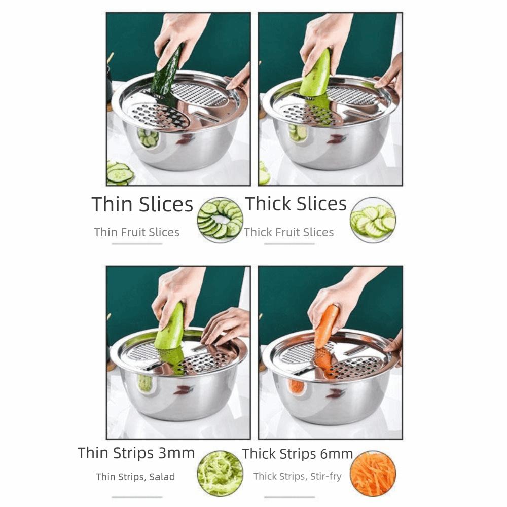 Thickened Vegetable Slicer Grater Stackable Mixing Bowl Set Vegetable Washing