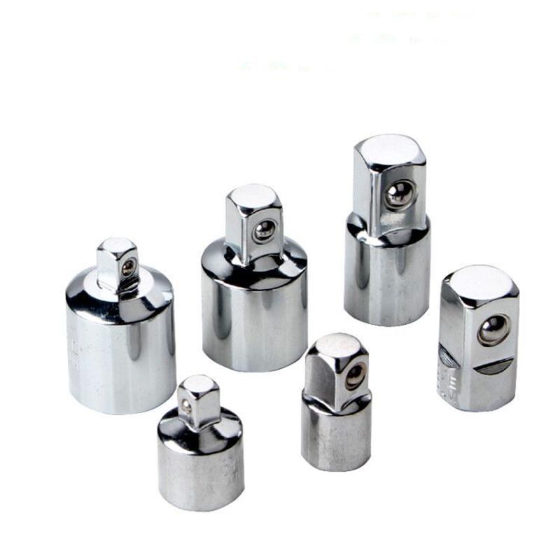 6Pcs Drive Socket Converter Wrench Transform Joint 1/4" 3/8" 1/2" Ratchet Wrench Adapter Chrome Vanadium Sleeve