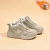 Warm Fleece Casual High Top Korean Style Increased Height Dad Sports Shoes Women's Winter Thick Bottom Slip-On Shoes