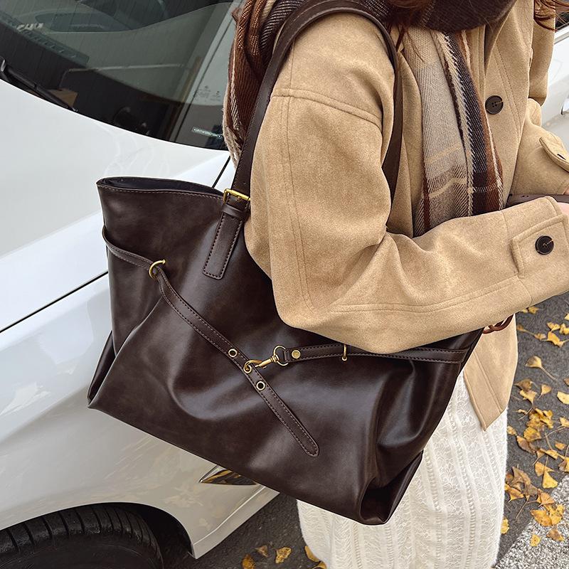 Ретро большая сумка женская новая универсальная сумка-тоут для commuters подмышечная наплечная сумка