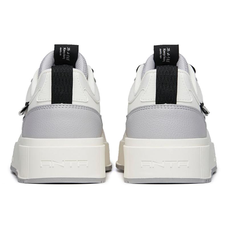 Anta Life Collection Anti-Slip Wear-Resistant Low-Top Skateboard Shoes White Gray Sneakers 912228012-2