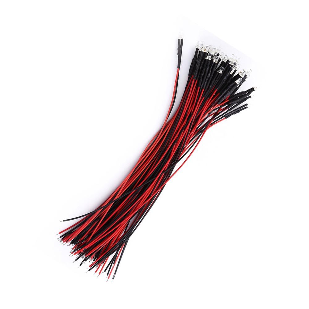 50PCS 3mm LED Diodes White Red Blue Green LED Bead Colorful Light Emitting Diodes  Toy Car