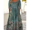 Rochie de vară boemă imprimată pentru femei plinuțe, modă, gât rotund, mânecă scurtă, casual, rochii lungi pentru femei, elegantă, linie A, rochie de vacanță, de plajă 26653