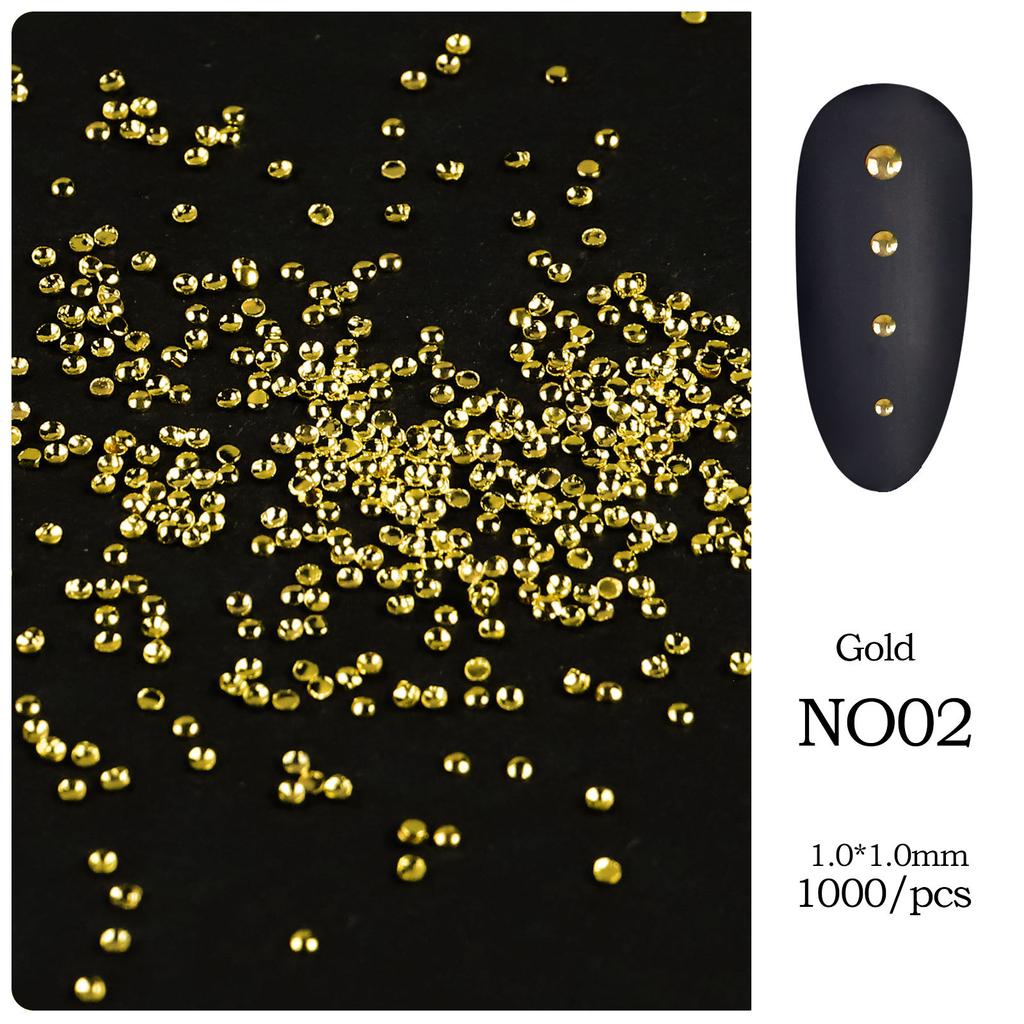 Nail Art Jewelry Mini Small Rice Grains Metal Rivets Nail Art Hollow Nest Nails Star And Moon Jewelry 1000 Pieces