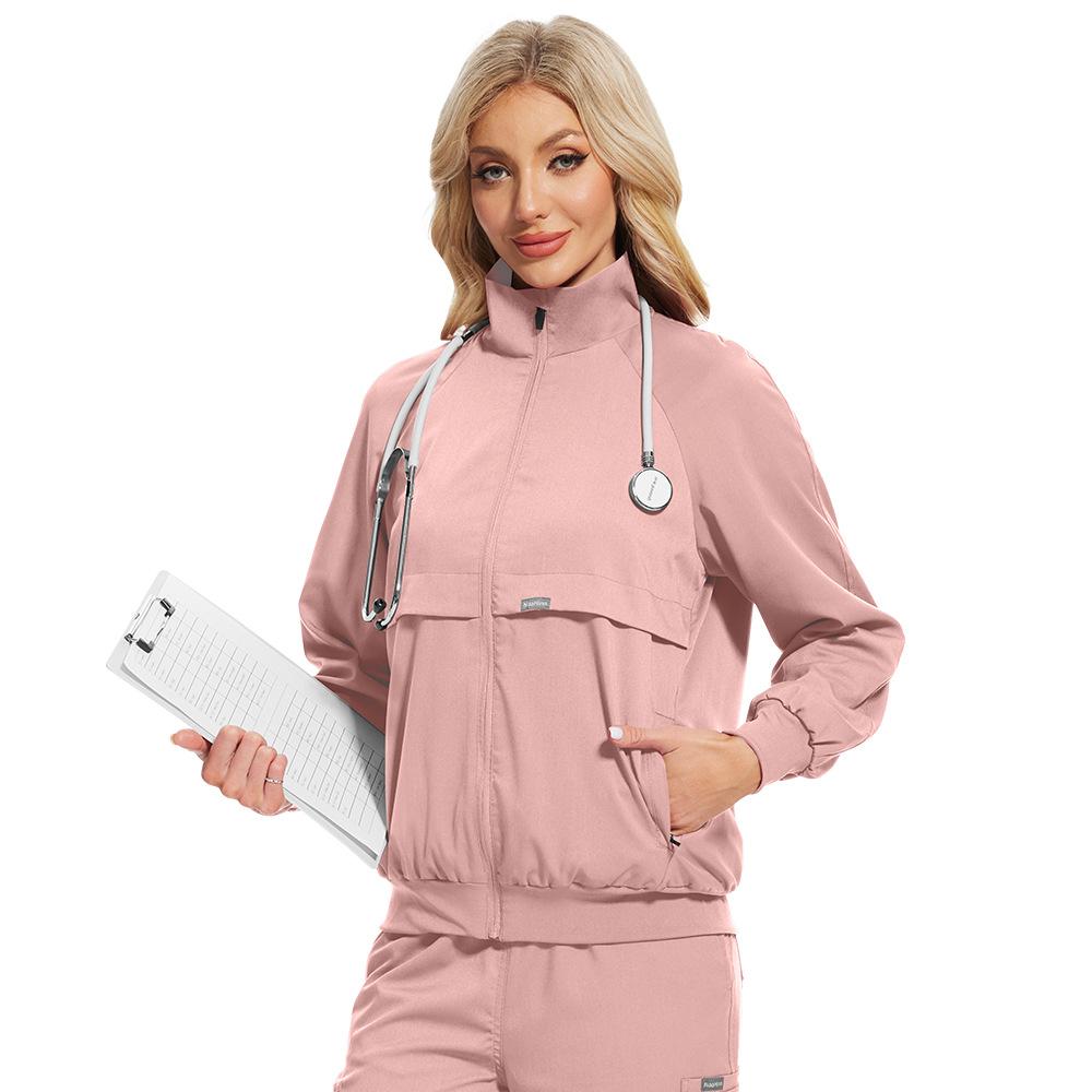 Uniforms Coat Woman Men Nursing Long Sleeve Scrubs Jackets Medical Hospital Clothing Zipper Jacket Doctor