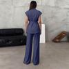 Women's 2-Piece Fashionable Casual Sleeveless Tie Front Cardigan And Pants Set