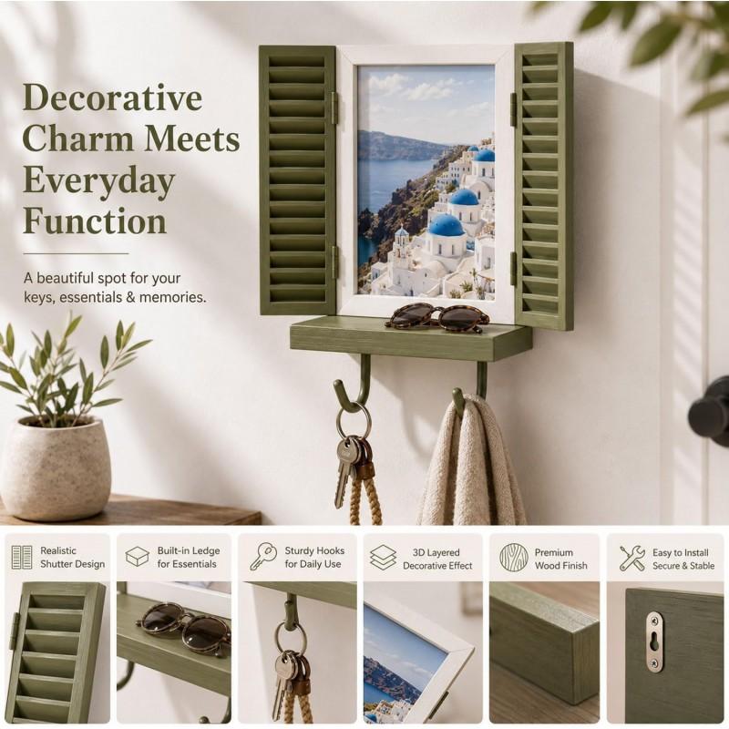 Mediterranean Window Photo Frame Key Holder PLA Material Cartoon Style Home Office Decor