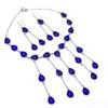 Natural Blue Chalcedony Gemstone 925 Sterling Silver Jewelry Necklace 18" ASN-6066