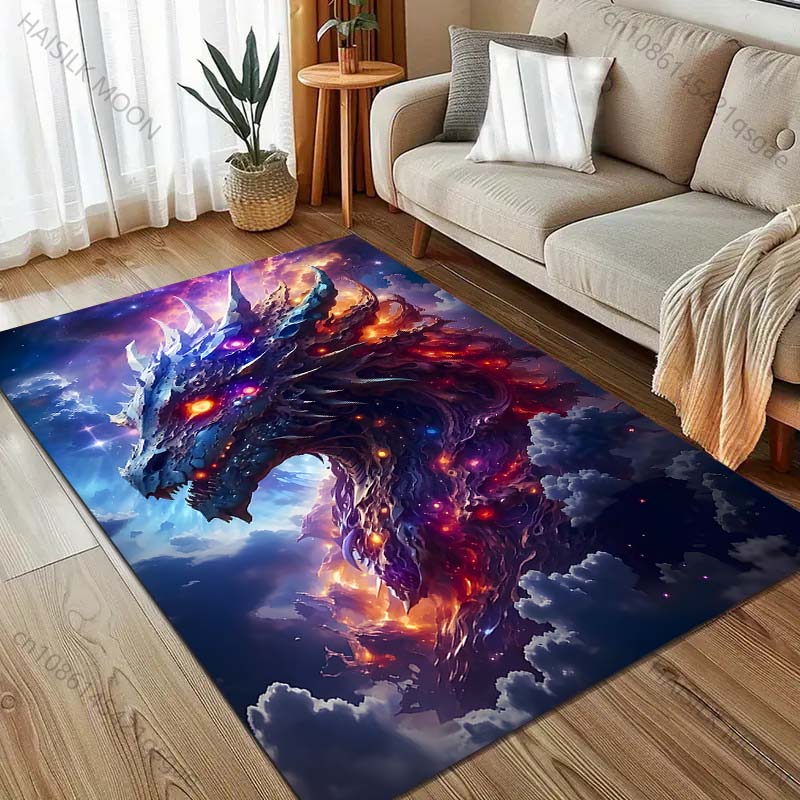 1PC Fantasy dragon in clouds Carpet for Living Room Bedroom Sofa Home Decor Rus Non-slip Floor Mat Luxury Gift