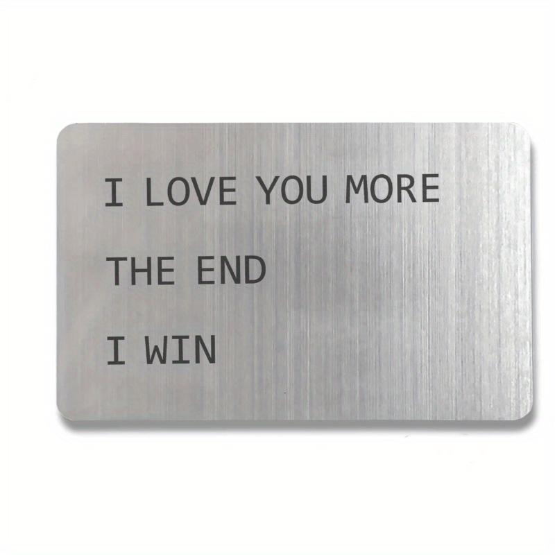 XYKK01 Love Portemonnee Inzet 1 Stuk Verjaardag Portemonnee Inzet voor Mannen, Ik Hou Meer Van Jou, Nieuwigheid Portemonnee Kaart Cadeau, Gegraveerd Souvenir voor Hem, Valentijnsdag Cadeau
