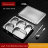 316 Stainless Steel Divided Meal Tray with Lid