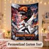 Custom Personalized Tapestry,Chainsaw Man Print Custom Name Text Wall Art Hanging for Bedroom