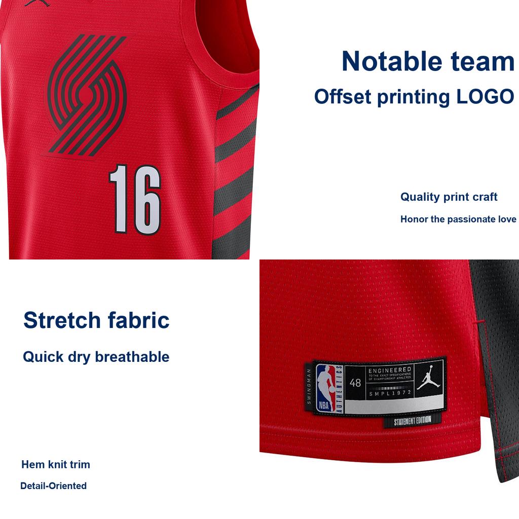 Jordan Swingman Trail Blazers Yang Huan Sen SW Fan Edition 16 Jersey Unisex Jerseys DO9541-661