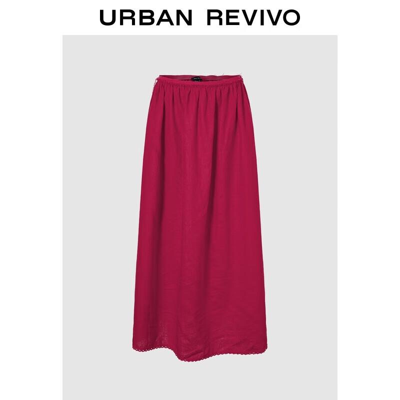 

UR Women s Pleated Fringed A-Line Midi Skirt M (M-L)