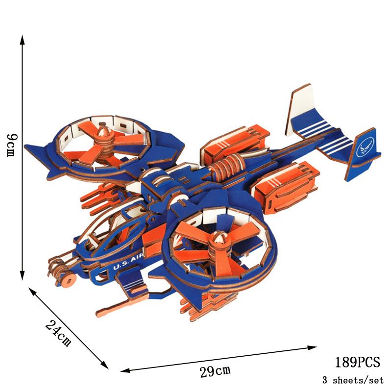 3D Car Wooden Puzzle Retro Bus Camper Van Sailboat Airplane House Model DIY Kids Learning Educational Toys For Children Girls