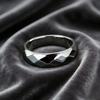 Anillo para Hombre de Piedra Hematita 4 Tallas Disponibles Piedra Negra Multifacética Accesorios para la Mano Energía Positiva Meditación Sanación Anillo