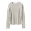 Crew Neck Diamond Waist Design Cashmere Sweater New Versatile Pullover Loose Casual Knitted Cashmere Sweater